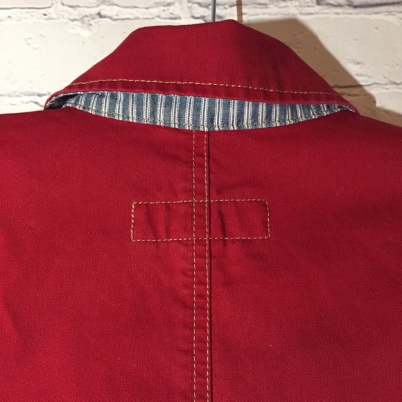 Eddie Bauer 100% cotton red jacket Sz M - Picture 8 of 8